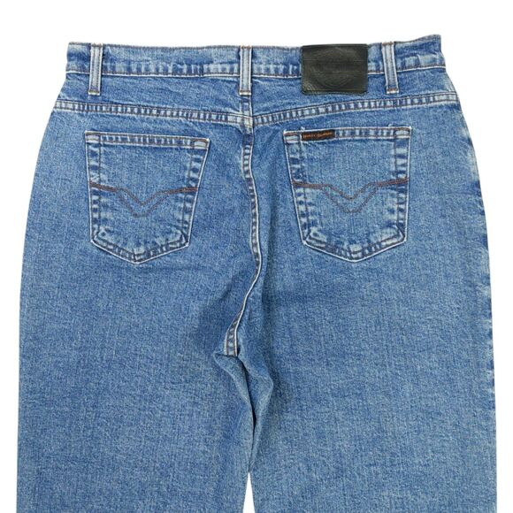 Harley Davidson Jeans Women’s 14 P Medium Wash Denim Straight Leg Biker (READ) - Picture 9 of 16